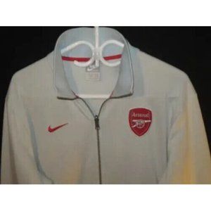 Arsenal FC Football Club Warm Up Full Zip Track Jacket Medium Nike Gray Soccer